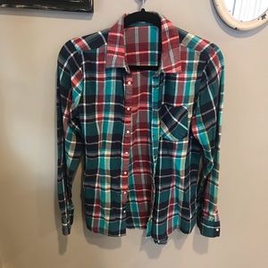 Maurice’s plaid button up. Size medium
